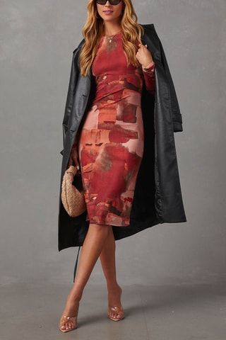 Midi-jurk Rood