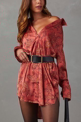 Korte Blouse-jurk Lichtrood