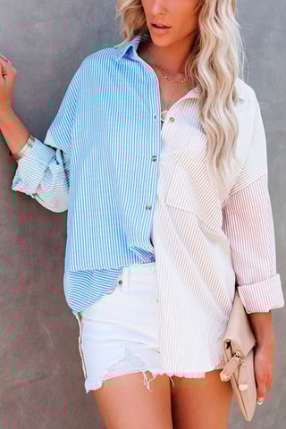 Blouse Blauw en Roze