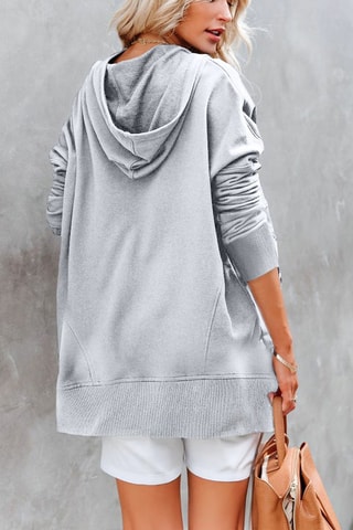 Sweater met Capuchon - Lichtgrijs