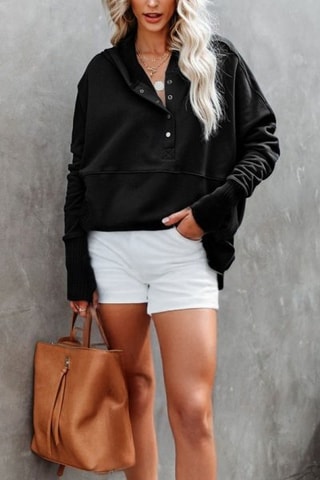 Sweater met Capuchon - Zwart