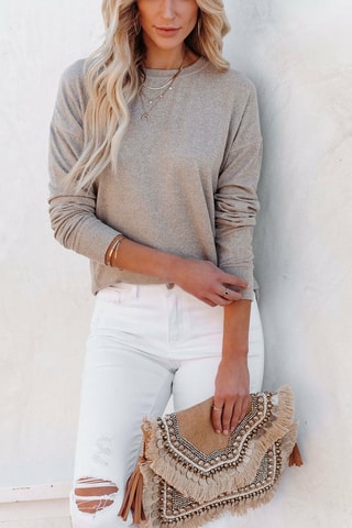 Sweater Gemêleerd Taupe