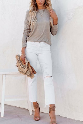 Sweater Gemêleerd Taupe