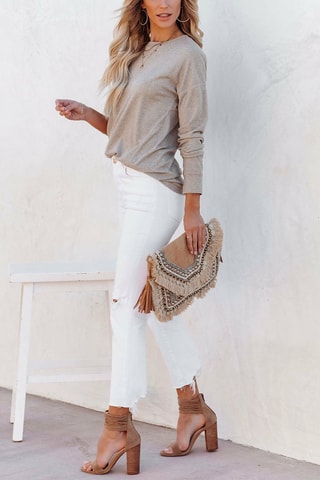 Sweater Gemêleerd Taupe