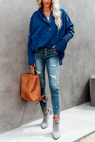 Sweater met Capuchon Marineblauw