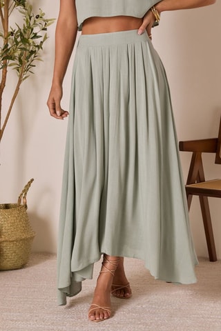 Lange Rok Hoge Taille - Kaki