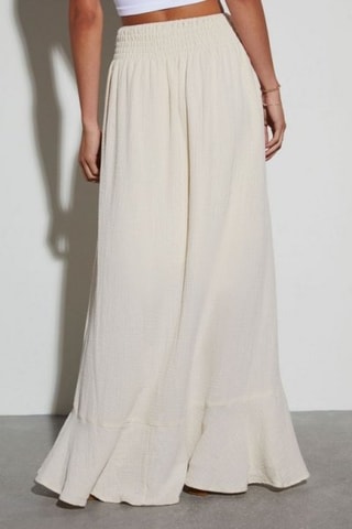 Lange Rok Hoge Taille - Beige