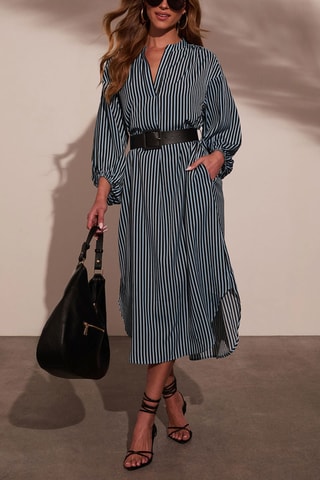 Midi-jurk - Blauw en Zwart