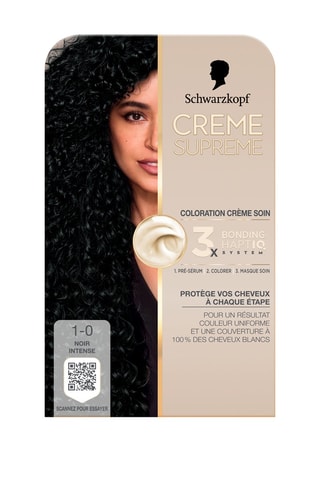 3 x Coloration crème soin Crème Suprême Schwarzkopf - 1-0 Noir Intense