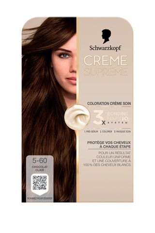 3 x Coloration crème soin Crème Suprême Schwarzkopf - 5-60 Chocolat clair