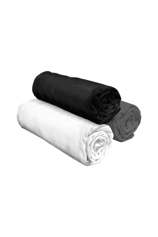 3 Katoenen Hoeslakens 57 Draad/cm² - Zwart en Donkergrijs
