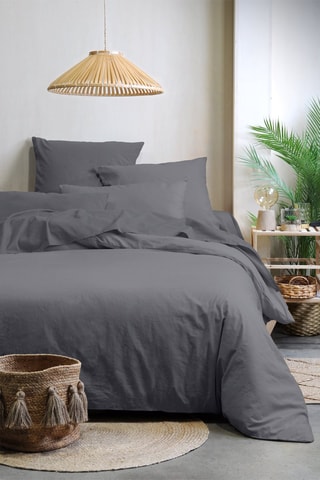 Biologisch Katoenen Kussensloop 57 Draad/cm² Horizon - Antraciet