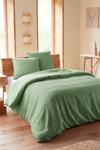 Conjunto de edredão em algodão colmeia 57 fios/cm² - Azeitona