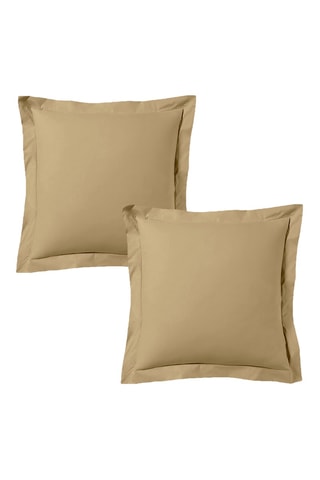 2 Katoensatijnen Kussenslopen - Beige