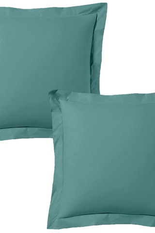 2 Katoensatijnen Kussenslopen - Groenblauw -