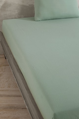 Katoenen Hoeslaken - Groenblauw -