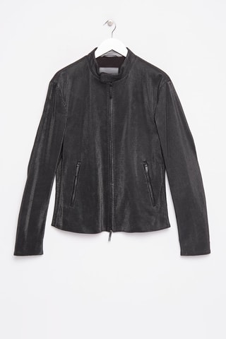 Veste en cuir d’agneau Emporio Armani - Noir