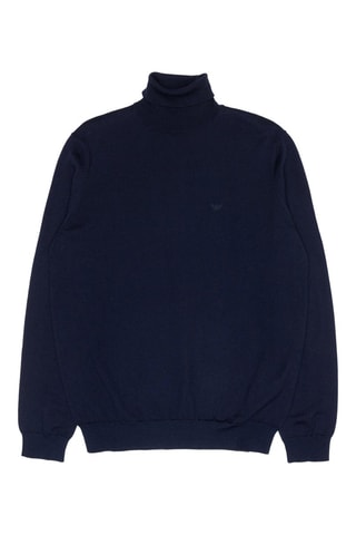 Pull en laine vierge - Bleu foncé - Emporio Armani
