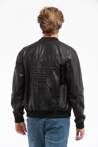 Blouson en cuir d'agneau - Noir 