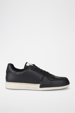 Baskets en cuir - Noir - Emporio Armani