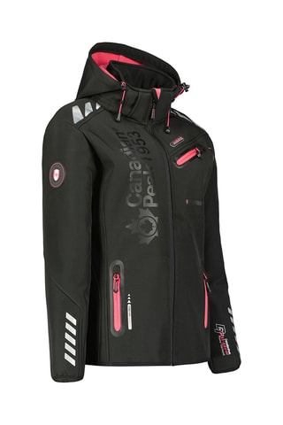 Jasje met Capuchon Softshell - Zwart en Felroze