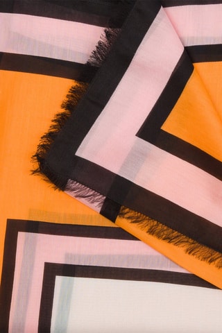 Foulard en soie de mûrier  - Orange et rose