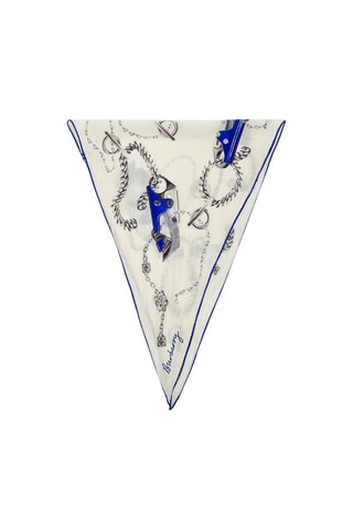Foulard en soie de mûrier Knight  Losange - Blanc