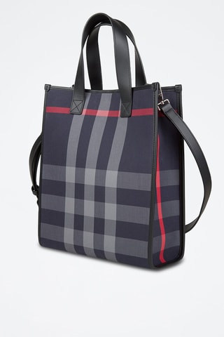 Sac à main en cuir Book Check Bin - Bleu marine