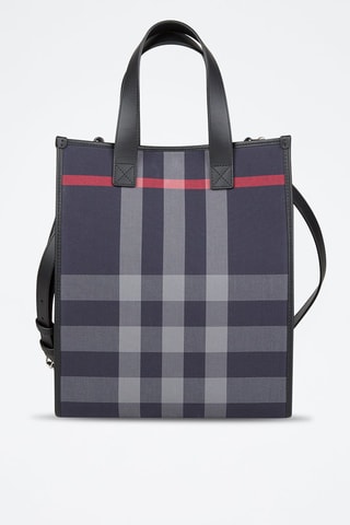 Sac à main en cuir Book Check Bin - Bleu marine