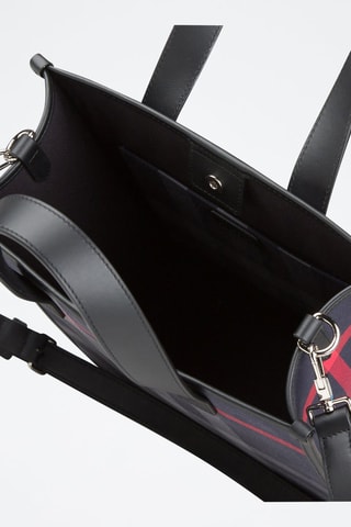 Sac à main en cuir Book Check Bin - Bleu marine