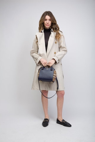 Sac à main en cuir Mn Banwell - Bleu marine