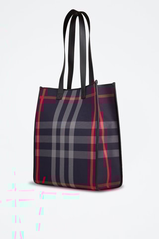 Cabas Medium Ns Book Tote Check - Bleu marine et gris clair