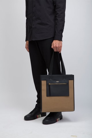 Cabas en cuir Sm Tote Pk - Camel