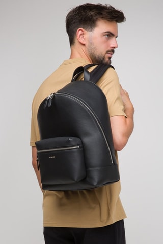 Sac à dos en cuir Jeff - Noir