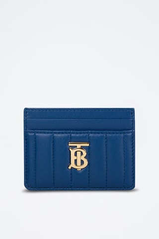 Porte-cartes en cuir d'agneau Lola Card Case Qxc - Bleu