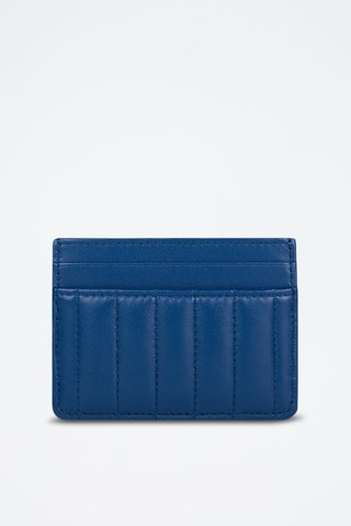 Porte-cartes en cuir d'agneau Lola Card Case Qxc - Bleu