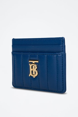 Porte-cartes en cuir d'agneau Lola Card Case Qxc - Bleu