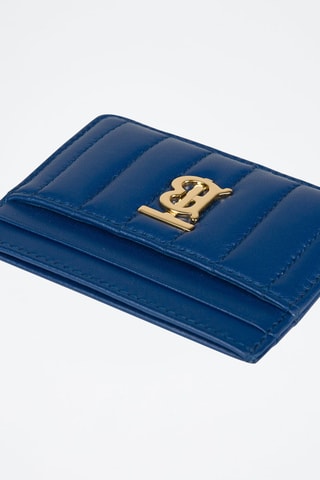 Porte-cartes en cuir d'agneau Lola Card Case Qxc - Bleu