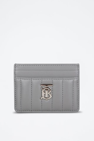 Porte-cartes en cuir d'agneau Lola Card Case Qxc - Gris