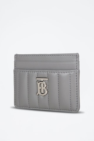 Porte-cartes en cuir d'agneau Lola Card Case Qxc - Gris