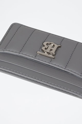 Porte-cartes en cuir d'agneau Lola Card Case Qxc - Gris