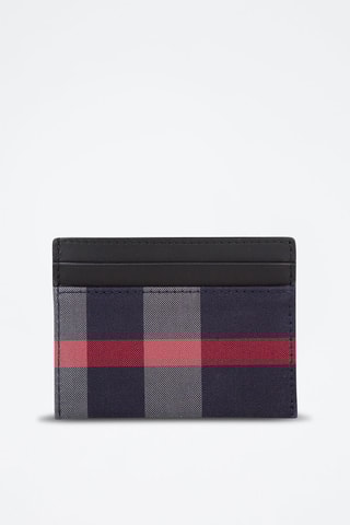 Porte-cartes Sandon Check - Bleu marine et gris clair