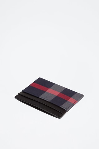 Porte-cartes Sandon Check - Bleu marine et gris clair