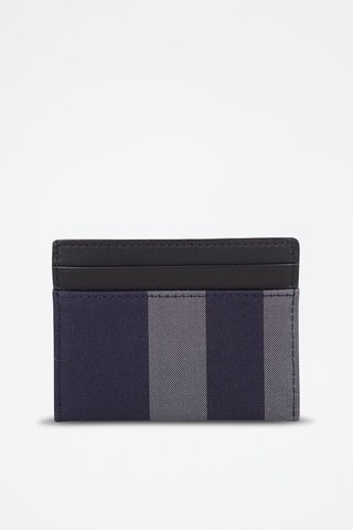 Porte-cartes Sandon Check - Bleu marine et gris clair