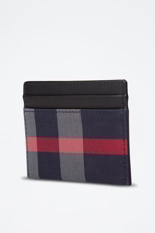 Porte-cartes Sandon Check - Bleu marine et gris clair