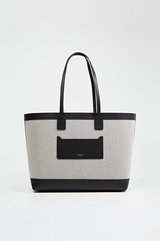 Sac porté épaule Ll Md London Tote Cnv Cl1 - Noir et gris