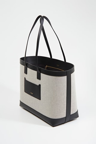 Sac porté épaule Ll Md London Tote Cnv Cl1 - Noir et gris