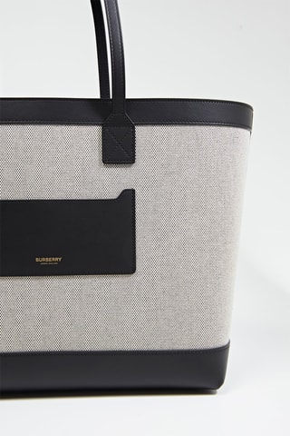 Sac porté épaule Ll Md London Tote Cnv Cl1 - Noir et gris