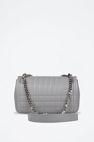 Sac bandoulière en cuir d'agneau Sm Lola Qxc - Gris