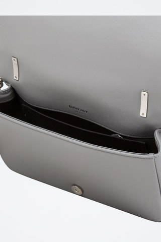 Sac bandoulière en cuir d'agneau Sm Lola Qxc - Gris